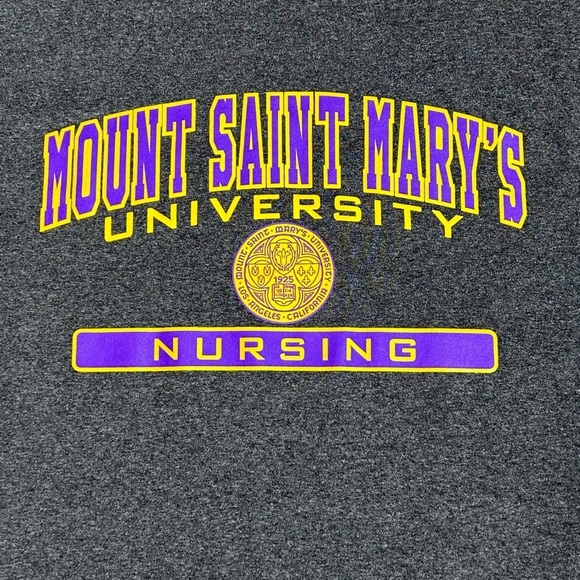 CHAMPION T-shirt Mount St. Mary's Scoop neck Heathered gray S/S NURSING Large - Picture 10 of 10